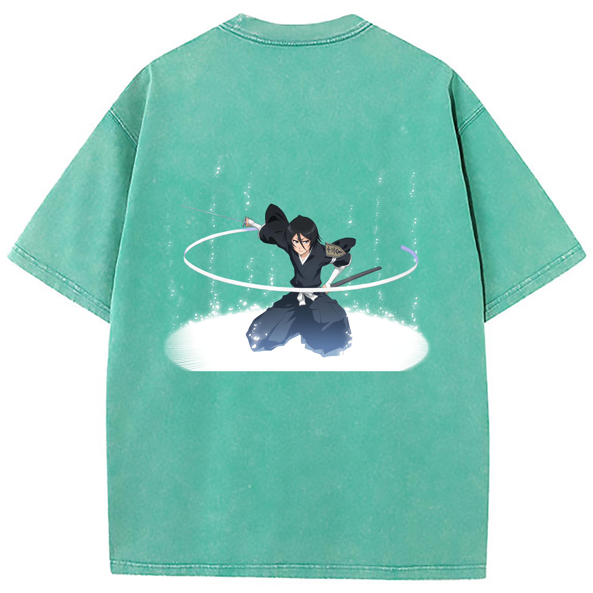 （画像用） ブリーチ 朽木ルキア BLEACH Kuchiki Rukia 綿100% ヴィンテージ風 半袖Tシャツ（背面プリント）